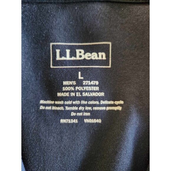 L.L. Bean Mens Full Zip Fleece Vest Solid Black Size Large - Picture 2 of 7